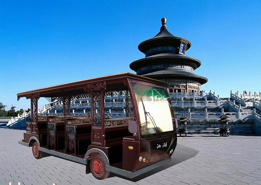 供应云南景区仿古14座电动观光车
